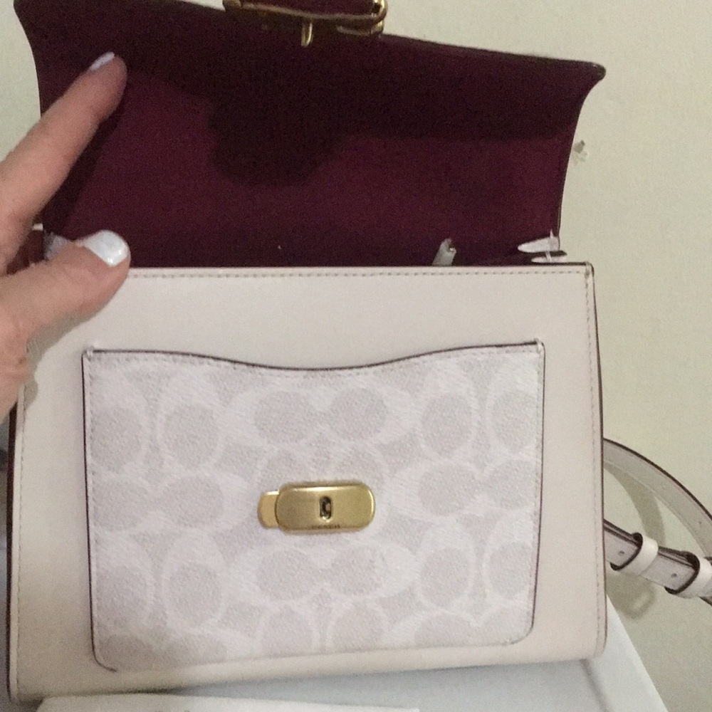 COPY - Coach chalk leather & signature canvas SM Tabby - Picture 7 of 9
